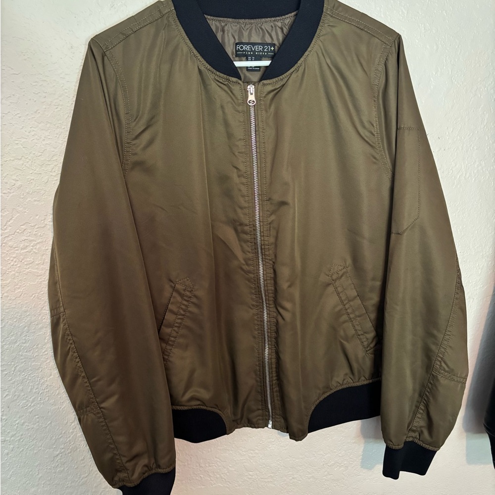 Forever 21 Olive Bomber Jacket